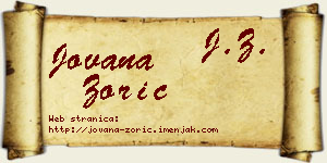 Jovana Zorić vizit kartica